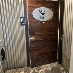 Restroom door