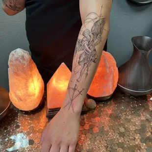 St. And swords as part of sleeve