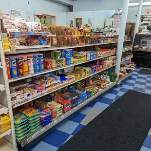 shelves of food and snacks