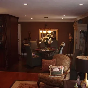 Wood and Tile floors, custom Cabinetry.