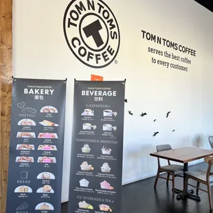 Menu and signs
