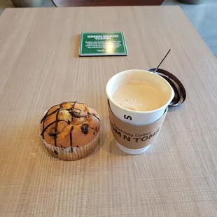 Coffee and delicious muffin.