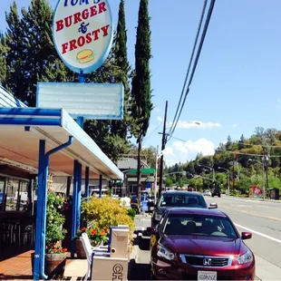 the front of the restaurant