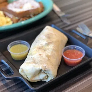Tom&apos;s burrito.  Look at what they served it on.  Nice touch.