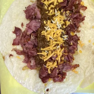 Pastrami Chili Cheese Burrito