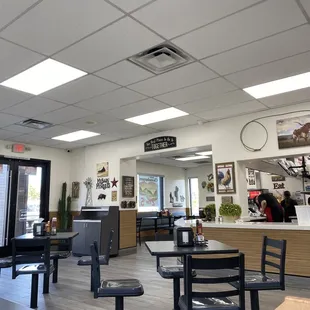 The front  door view from the back of the restaurant