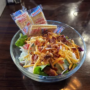 A simple salad. But really cool bowl. Fresh and will put together. This place is always surprises me