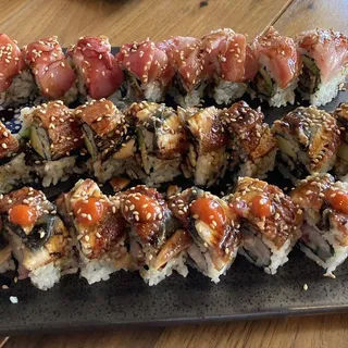red and white roll