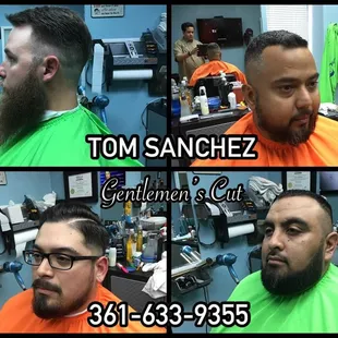 For beard service and a haircut, ask for Tom 361-633-9355