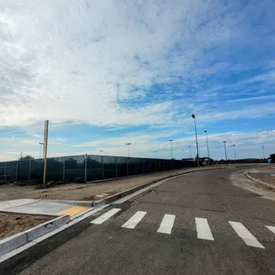 Street leading to baseball fields