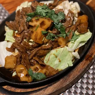 flaming beef -- was a little too salty for my taste