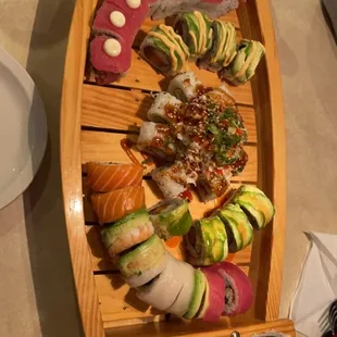 HUGE assorted sushi boat from a recent visit!