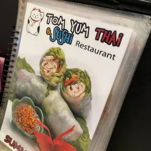 800 page menu with cute cat.