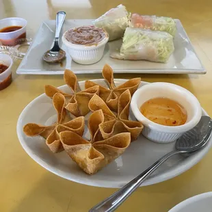 Crab Rangoon and Shrimp Summer Rolls