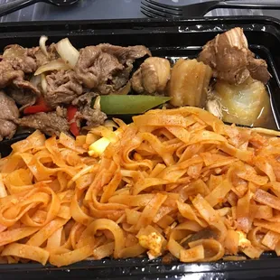 Pad Thai, adobo, and Siam beef.