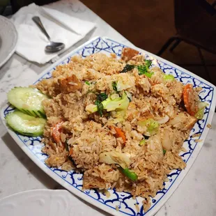 a plate of fried rice