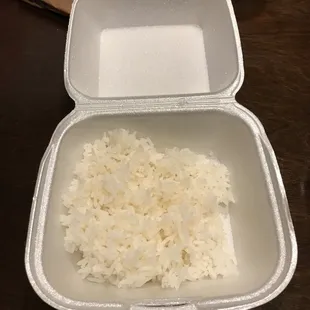 Nothing eaten, just a really skimpy order of rice.