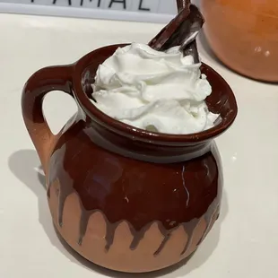 a cup of whipped cream