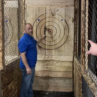 Calvin axe throwing.