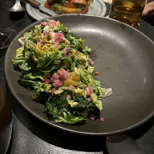 Charred kale and little gem salad