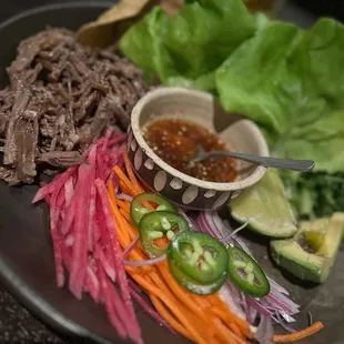 a plate of food on a table