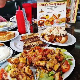 a table full of food