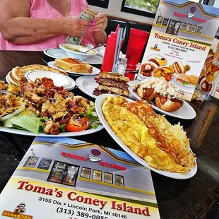 a table full of food