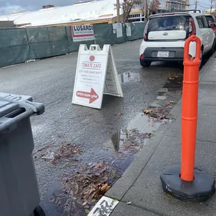 sandwich board on the street