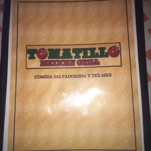 Current Menu. All items does not include tax.