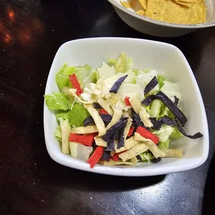 a salad with tortillas
