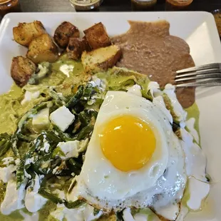 Chef chilaquiles with added Sunnyside egg