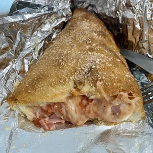 Ham And Cheese Calzone - stuffed and delicious!