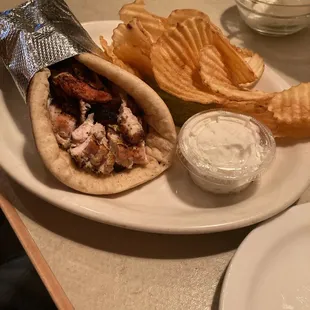 Chicken gyro.  Minus the lettuce tomato and onion.