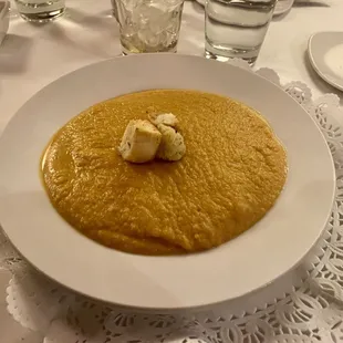Butternut squash soup.  This is a "cup"! Might be the best soup I've ever had.