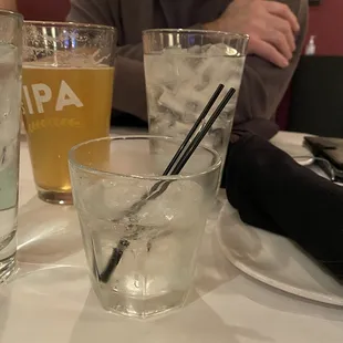 Mixed drink with lots of ice and very little alcohol