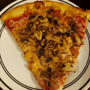 Cheese slice with mushroom