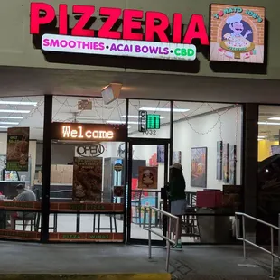 the front of the restaurant