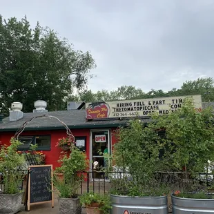 the front of the restaurant