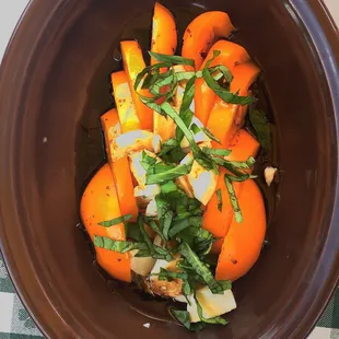 Orange tomatoes &amp; mozzarella