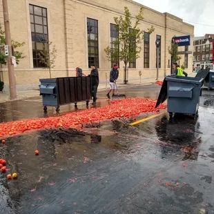 That dumpster is going to smell the next next afternoon roasting away.