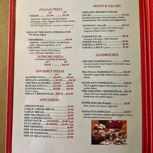 Menu page 1