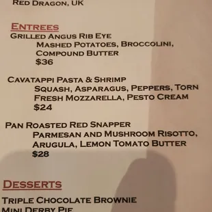 Entree specials