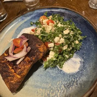 Salmon With a Kale Couscous salad