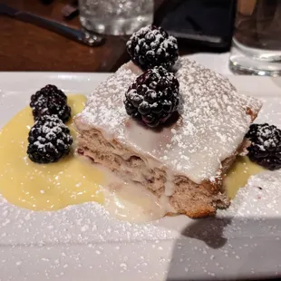 Lemon cake special dessert. - think lemon cake with mold bread pudding taste