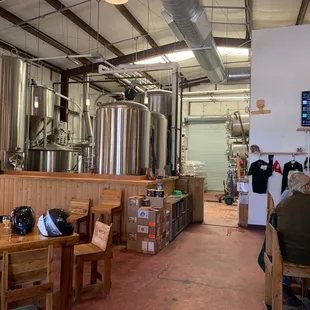 the interior of a brewery