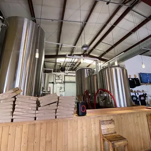 the interior of a brewery