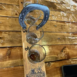 Flight of beers (Pils, another light beer, IPA, Stout)