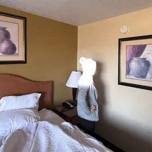 nice variety of art on the walls.