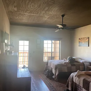 Spacious sleeping area, loved the ceiling fan!