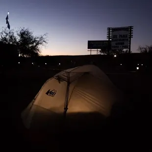 Dusk at tent site 83